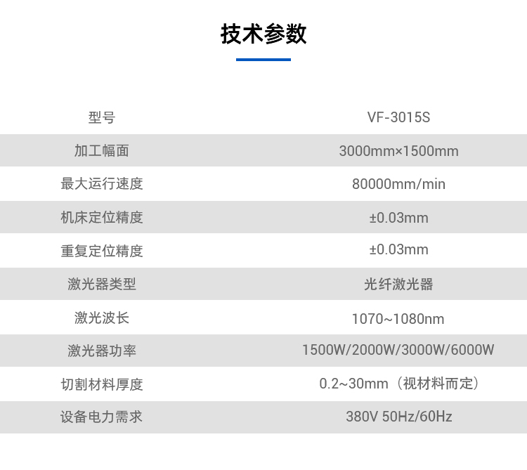 VF-3015S技术参数