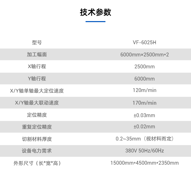 VF-6025H技术参数